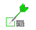 increase sales check dart sign concept