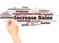 Increase Sales word cloud hand writingconcept