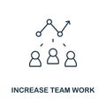 Increase Team Work line icon. Element sign from networking collection. Increase Team Work outline icon sign for web