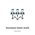 Increase team work vector icon on white background. Flat vector increase team work icon symbol sign from modern business