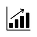 Increase vector glyph flat icon Royalty Free Stock Photo