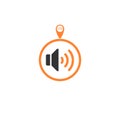 Increase volume speaker icon suitable for media player, mobile application, website template or element, vector illustration