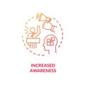 Increased awareness red gradient concept icon Royalty Free Stock Photo