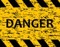 Increased danger. The tape is protective yellow with black. Caution and warning. Stop do not cross Royalty Free Stock Photo
