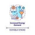 Increased energy demand concept icon