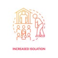 Increased isolation red gradient concept icon