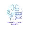 Increased plant density blue gradient concept icon