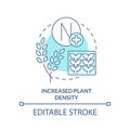 Increased plant density turquoise concept icon