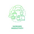 Increased productivity green gradient concept icon