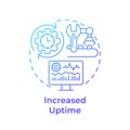 Increased uptime blue gradient concept icon Royalty Free Stock Photo