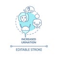 Increased urination blue concept icon