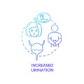 Increased urination blue gradient concept icon