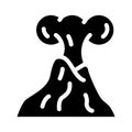 Increased volcanic activity glyph icon vector illustration