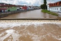 Increased water level in city, Czech republic