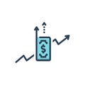 Color illustration icon for Increases, grow and rise