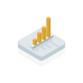 Increasing bar chart Isometric 3D vector illustration Royalty Free Stock Photo