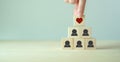 Increasing customer loyalty concept. Developing strategies to create relationships with customers and build trust.
