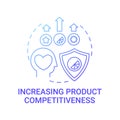 Increasing product competitiveness concept icon