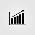 Increasing profit, revenue icon. Business growth chart icon. Web site page and mobile app design element