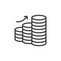 Increasing server capacity, icon in line design. Increasing, server, capacity, data, storage, scalability, network on