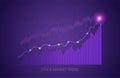 Increasing upward stock market trend with graph Royalty Free Stock Photo