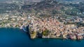 Incredible aerial view of the Medieval Castle of Malcesine