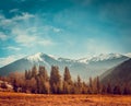 Incredible autumn scene. Scenic mountain landscape