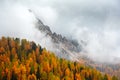 Incredible autumn view at Italian Dolomite Alps Royalty Free Stock Photo