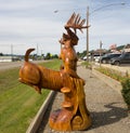 Imaginative wood carvings as seen on main street in Chetwynd, British Columbia