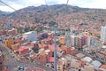 Incredible cityscape of La Paz with Mi Teleferico, the aerial cable car urban transit system, Bolivia