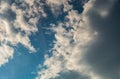 Incredible clouds on sky. Concept of storm, windy, weather changing situation