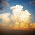 Incredible colorful cloud formation. Blue sunny sky. Royalty Free Stock Photo