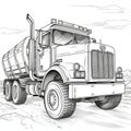 Incredible Coloring Pages of Construction Dump Trucks. Generative AI