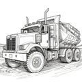 Incredible Coloring Pages of Construction Dump Trucks. Generative AI