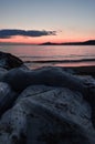 Spectacular sunset over the sea in Liguria