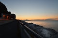 Spectacular sunset over the sea in Liguria Royalty Free Stock Photo