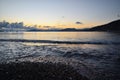 Spectacular sunset over the sea in Liguria Royalty Free Stock Photo