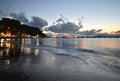 Spectacular sunset over the sea in Liguria Royalty Free Stock Photo