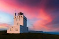 Incredible evening view of Dyrholaey Lighthouse