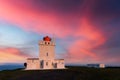 Incredible evening view of Dyrholaey Lighthouse