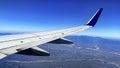 Incredible image from an airplane of the Sea of Cortez and the Pacific Ocean at Cabo San Lucas.