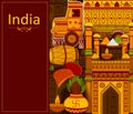 Incredible India background depicting Indian colorful culture and religion Royalty Free Stock Photo