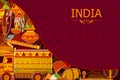 Incredible India background depicting Indian colorful culture and religion Royalty Free Stock Photo