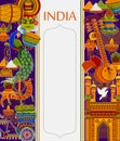 Incredible India background depicting Indian colorful culture and religion Royalty Free Stock Photo