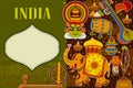 Incredible India background depicting Indian colorful culture and religion Royalty Free Stock Photo