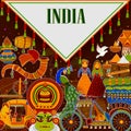 Incredible India background depicting Indian colorful culture and religion Royalty Free Stock Photo