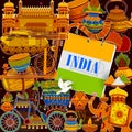 Incredible India background depicting Indian colorful culture and religion