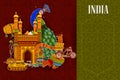 Incredible India background depicting Indian colorful culture and religion Royalty Free Stock Photo