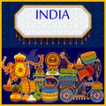 Incredible India background depicting Indian colorful culture and religion Royalty Free Stock Photo