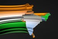 incredible india Indian map with tri color 3d rendering 3d render images